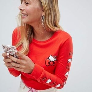 Hello Kitty x Converse Red Long Sleeve Top NWT